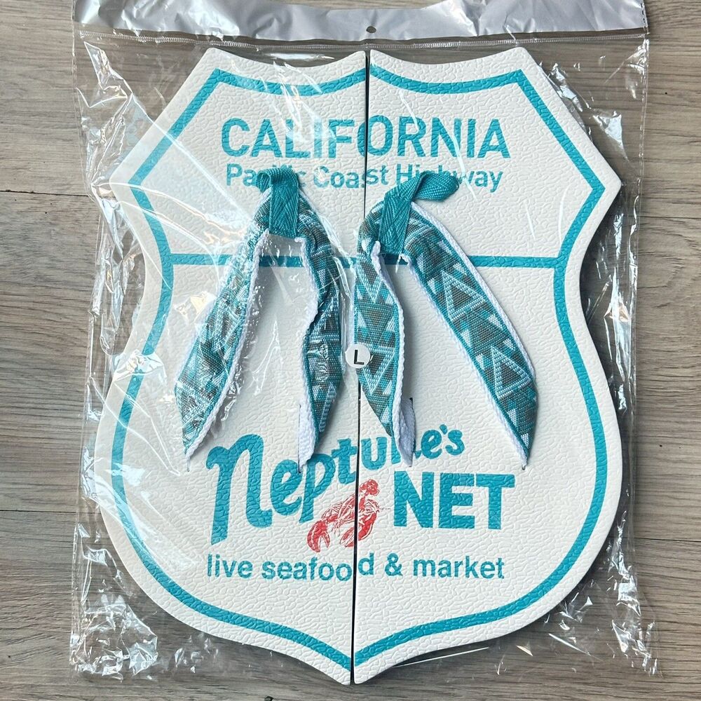 SEALED Neptune’s Net Malibu California Souvenir Beach Flip Flop Slippers Lobster